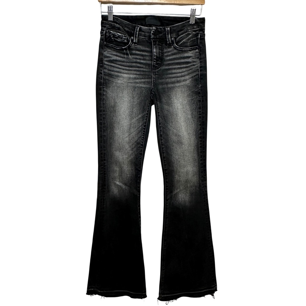 Buckle Black Fit No. 53 Flare Jeans Washed Black Raw Hem Womens 25x36 Tall Denim
